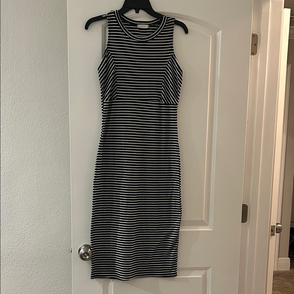 Aran's Den Monochrome Striped Midi Dress